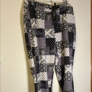 Fresh Patchwork Black and White Men's Pants